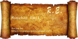 Ruszkai Emil névjegykártya